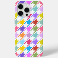 Houndstooth Multicolor+White Big Pattern