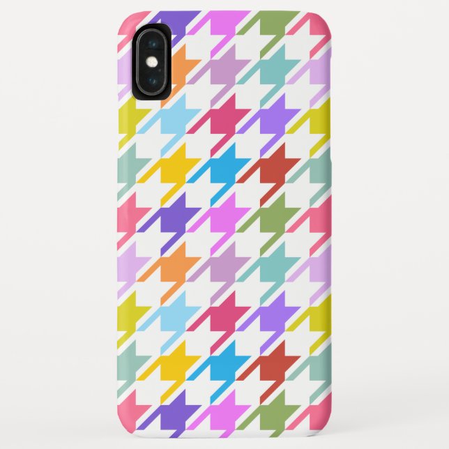 Houndstooth Multicolor+White Big Pattern Case-Mate iPhone Case (Back)