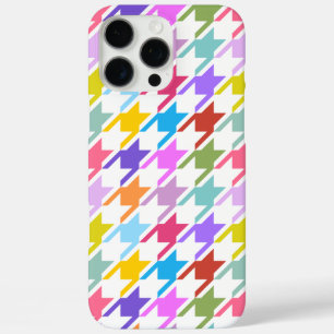 Houndstooth Multicolor+White Big Pattern iPhone 16 Pro Max Case