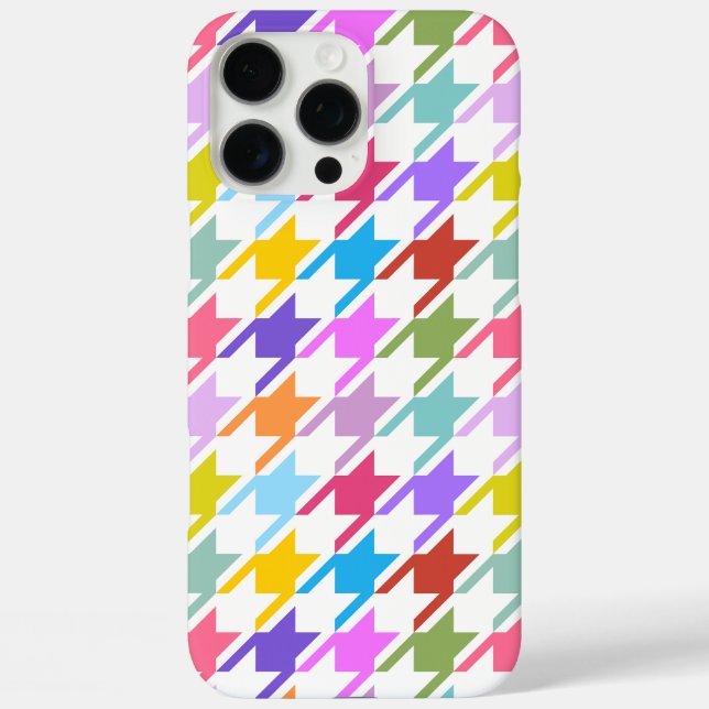 Houndstooth Multicolor+White Big Pattern Case-Mate iPhone Case (Back)
