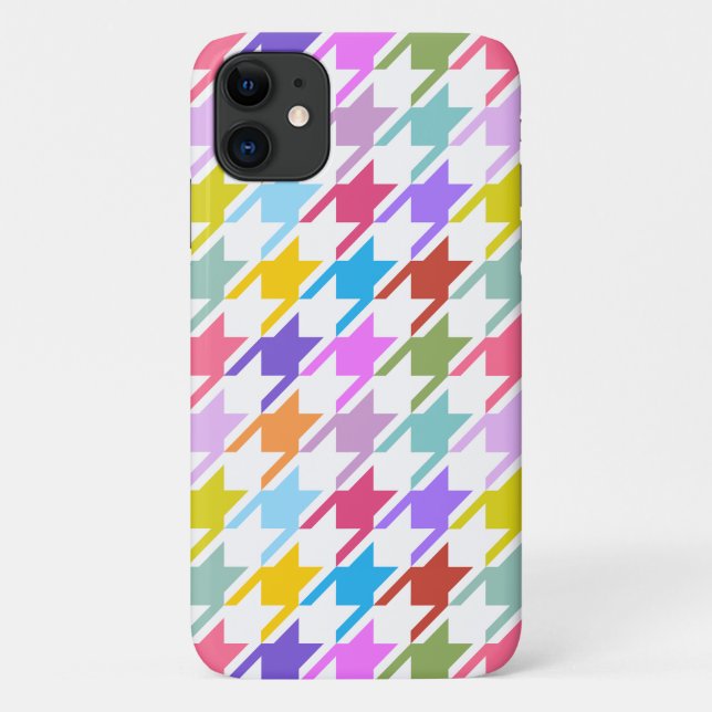 Houndstooth Multicolor+White Big Pattern Case-Mate iPhone Case (Back)