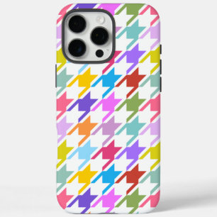 Houndstooth Multicolor+White Big Pattern iPhone 16 Pro Max Case