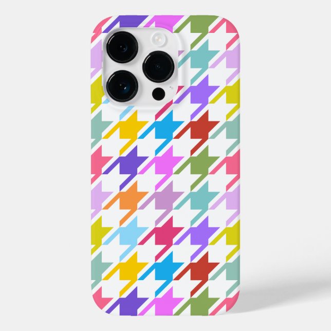 Houndstooth Multicolor+White Big Pattern Case-Mate iPhone Case (Back)
