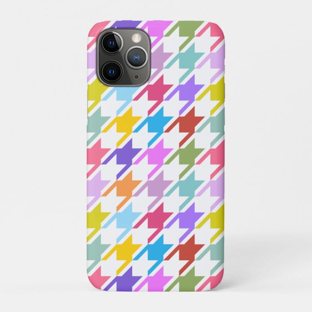 Houndstooth Multicolor+White Big Pattern Case-Mate iPhone Case (Back)