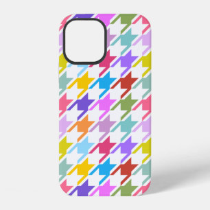 Houndstooth Multicolor+White Big Pattern iPhone 12 Case