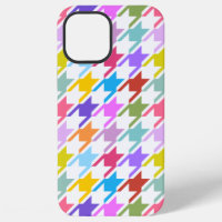 Houndstooth Multicolor+White Big Pattern