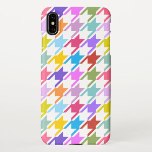 Houndstooth Multicolor+White Big Pattern iPhone XS Max Case