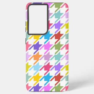 Houndstooth Multicolor+White Big Pattern Samsung Galaxy Case