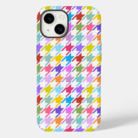 Houndstooth Multicolor+White Pattern