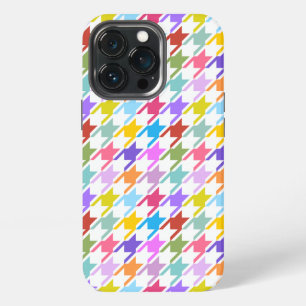Houndstooth Multicolor+White Pattern iPhone 13 Pro Case