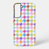 Houndstooth Multicolor+White Pattern