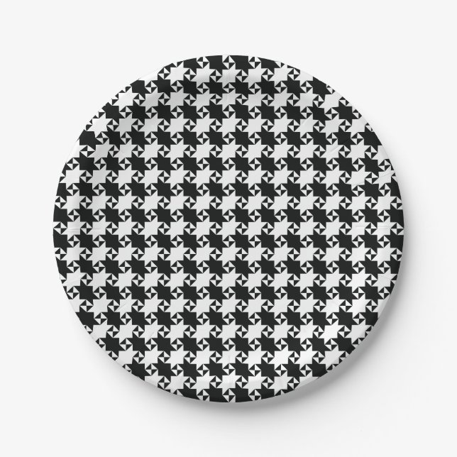 Houndstooth Paper Plate (Front)