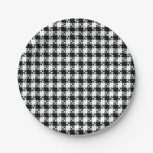 Houndstooth Paper Plate
