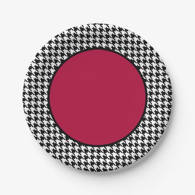Houndstooth Paper Plate (Front)