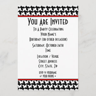 Houndstooth Party Invitation