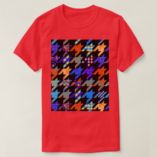 Houndstooth Patchwork style Graphic  T-Shirt (Design Front)