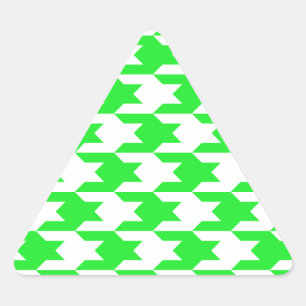 Houndstooth Pattern 1 Green Triangle Sticker