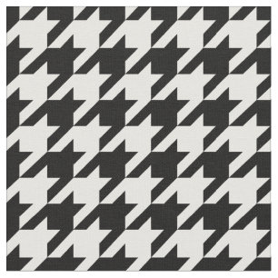 Houndstooth Pattern Black and White Fabric