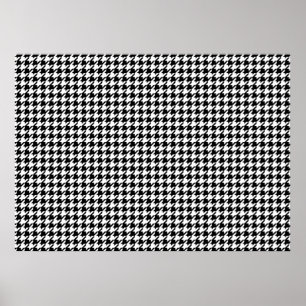 Houndstooth pattern - Black and white Poster