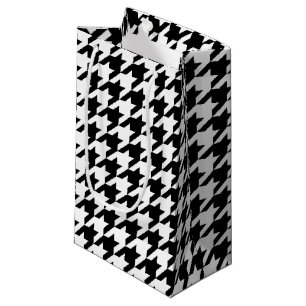 Houndstooth Pattern Black and White Small Gift Bag