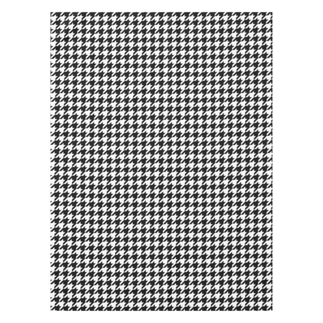 Houndstooth Pattern Black and White Tablecloth (Front)