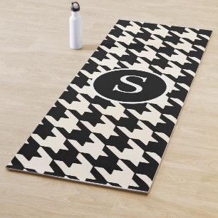 Houndstooth Pattern Black and White Yoga Mat