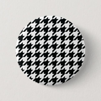 Houndstooth Pattern Black White 6 Cm Round Badge