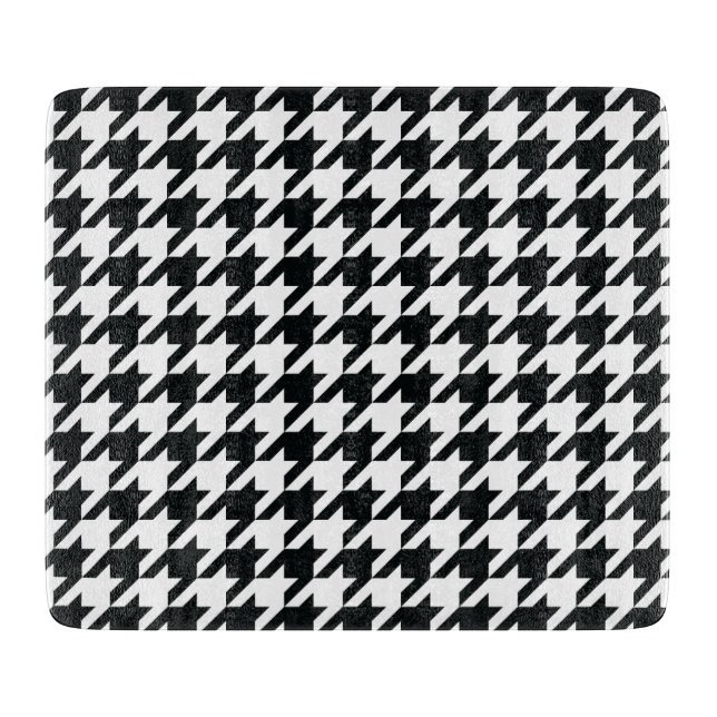 Houndstooth Pattern Black White Cutting Board (Front)