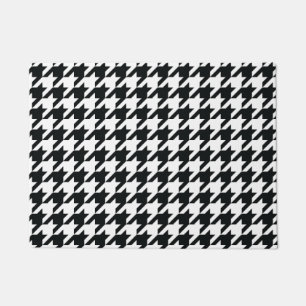Houndstooth Pattern Black White Doormat