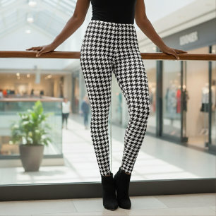 Houndstooth Pattern Black & White Leggings