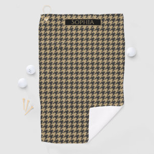 Houndstooth Pattern-Pale Taupe- Golf Towel