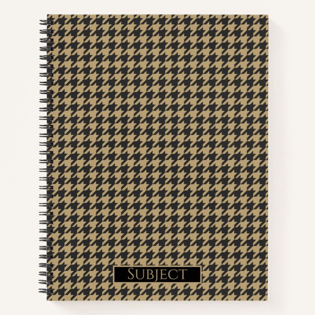 Houndstooth Pattern-Pale Taupe- Notebook (Front)