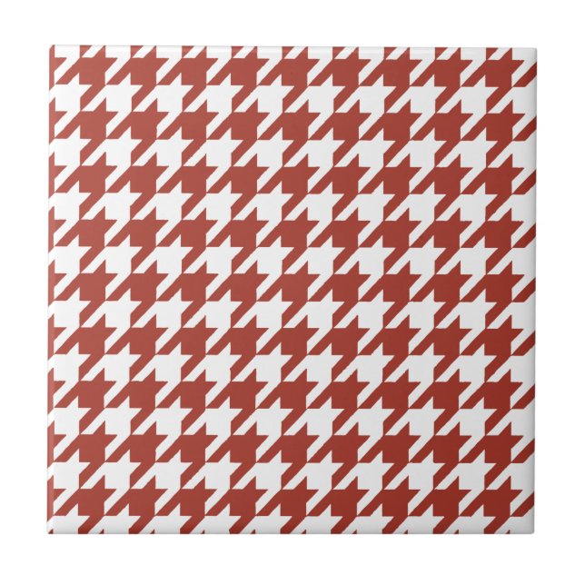 houndstooth pattern red and white tile (Front)