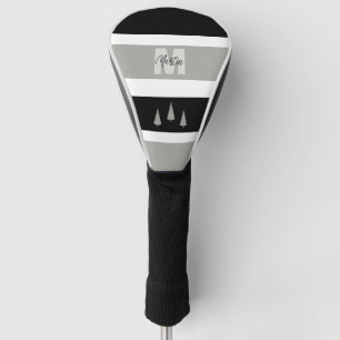 Houndstooth Patterned Christmas Tree Monogrammed Golf Head Cover