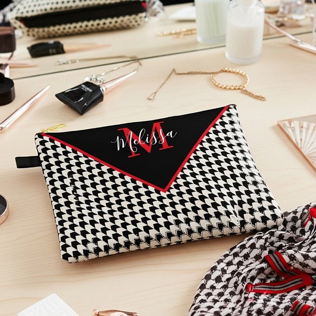 Houndstooth personalised  accessory pouch (Creator Uploaded)
