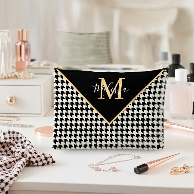 Houndstooth personalised  accessory pouch (Creator Uploaded)