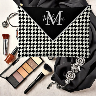 Houndstooth personalised accessory pouch