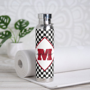 Houndstooth personalised water bottle