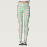 Houndstooth Pied de Poule Pattern Pink Green