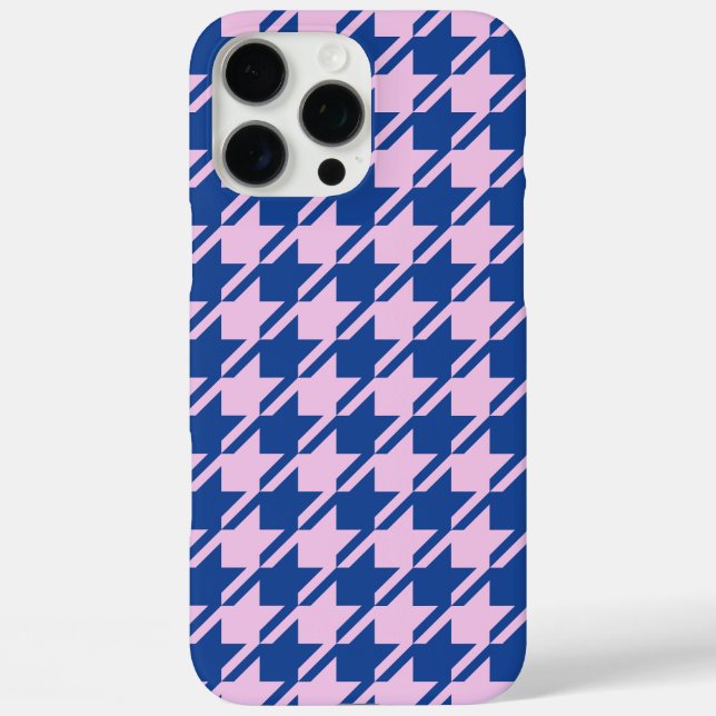 Houndstooth Pink+Blue Pattern Case-Mate iPhone Case (Back)