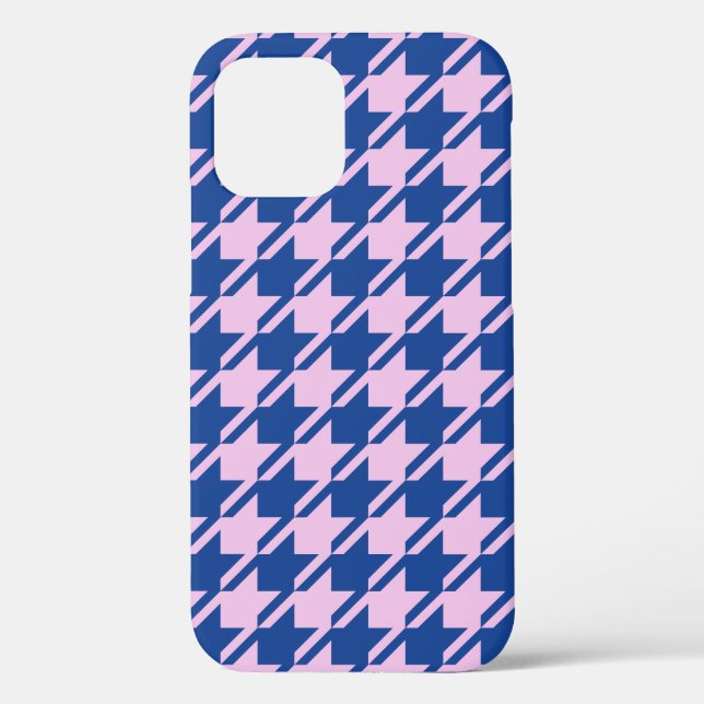 Houndstooth Pink+Blue Pattern Case-Mate iPhone Case (Back)