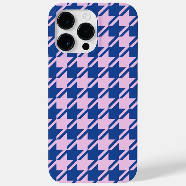 Houndstooth Pink+Blue Pattern Case-Mate iPhone Case (Back)