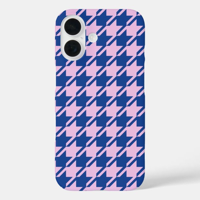 Houndstooth Pink+Blue Pattern Case-Mate iPhone Case (Back)
