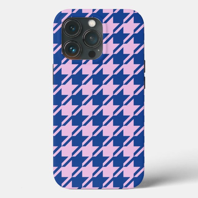 Houndstooth Pink+Blue Pattern Case-Mate iPhone Case (Back)