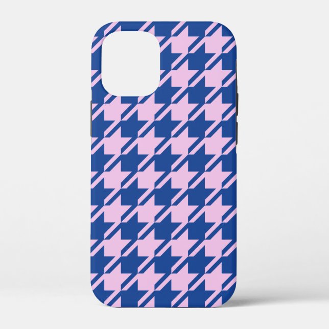 Houndstooth Pink+Blue Pattern Case-Mate iPhone Case (Back)
