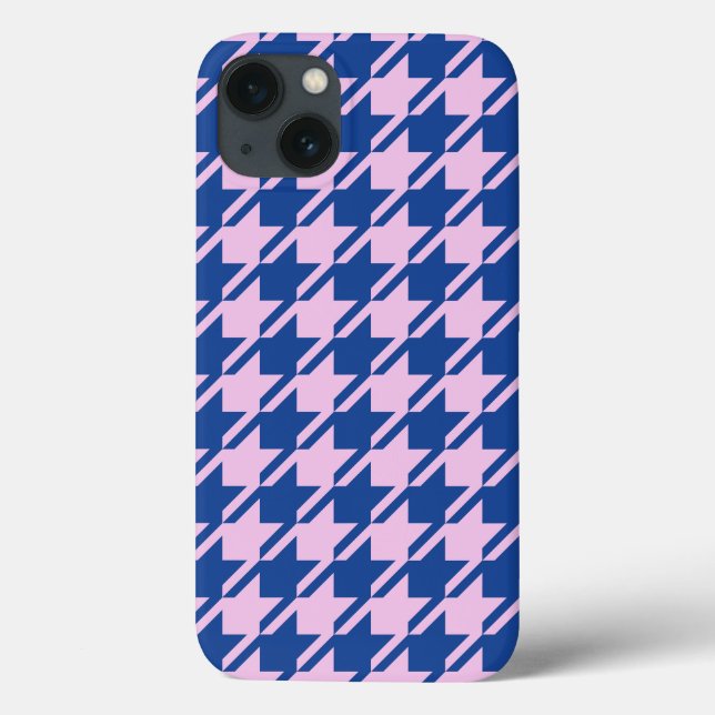 Houndstooth Pink+Blue Pattern Case-Mate iPhone Case (Back)
