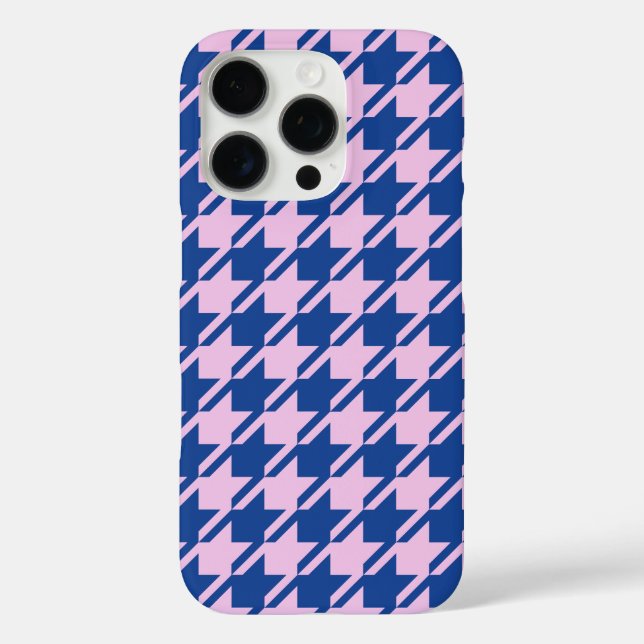 Houndstooth Pink+Blue Pattern Case-Mate iPhone Case (Back)