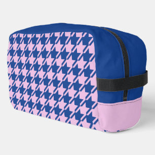 Houndstooth Pink+Blue Pattern Dopp Kit