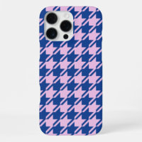 Houndstooth Pink+Blue Pattern