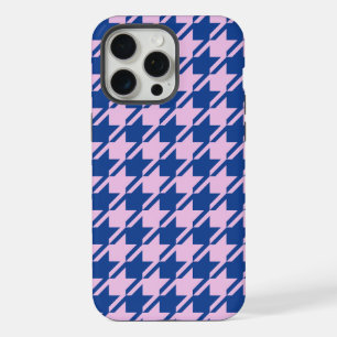 Houndstooth Pink+Blue Pattern iPhone 15 Pro Max Case